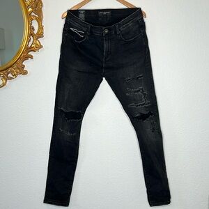 Cult of Individuality New York Black Denim Punk Super Skinny Jeans